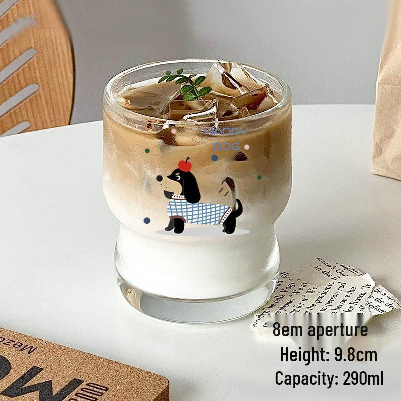 Stylish High-Capacity Glass Cup for Women - Cute Summer Design for Water, Coffee, or Milk