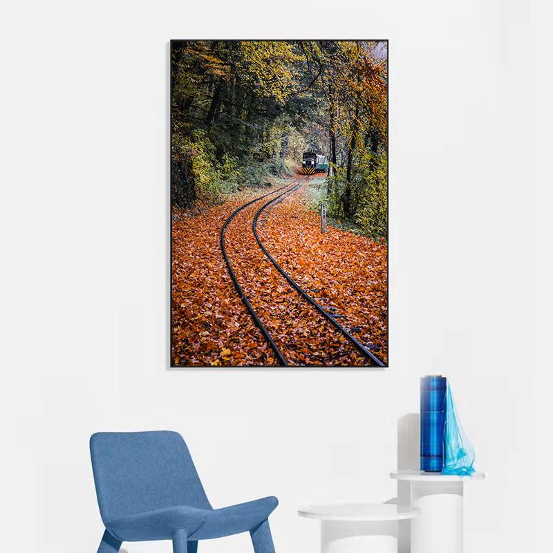 Vertical Board Beautiful Forest Scenery Modern Photo Painting Highway Winding Lines Wall Stickers HD Printing Art Decoration