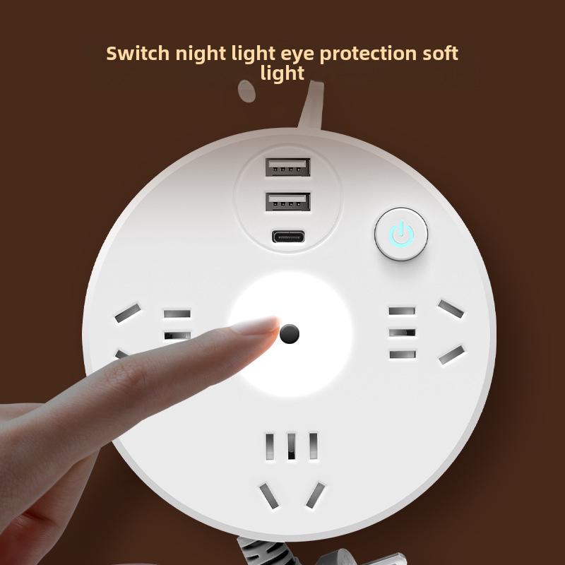 Smart Multi-Hole Socket with USB Night Light for Home & Office