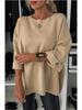 Autumn 2025 European & American Women's Versatile Round Neck Casual Top