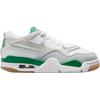 Jordan Air Jordan 4 Abrasion Resistant Low top Children's Basketball Shoes White Green FQ7938-103