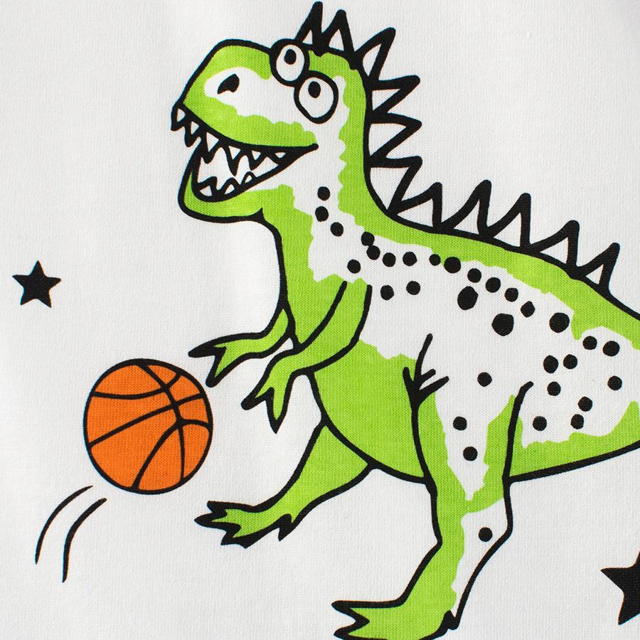 27kids Autumn 2025 Boys' Dinosaur Long-Sleeve Layered T-Shirt