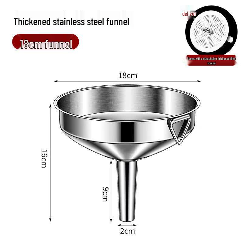 Qiwei Stainless Steel Funnel with Filter Mesh
