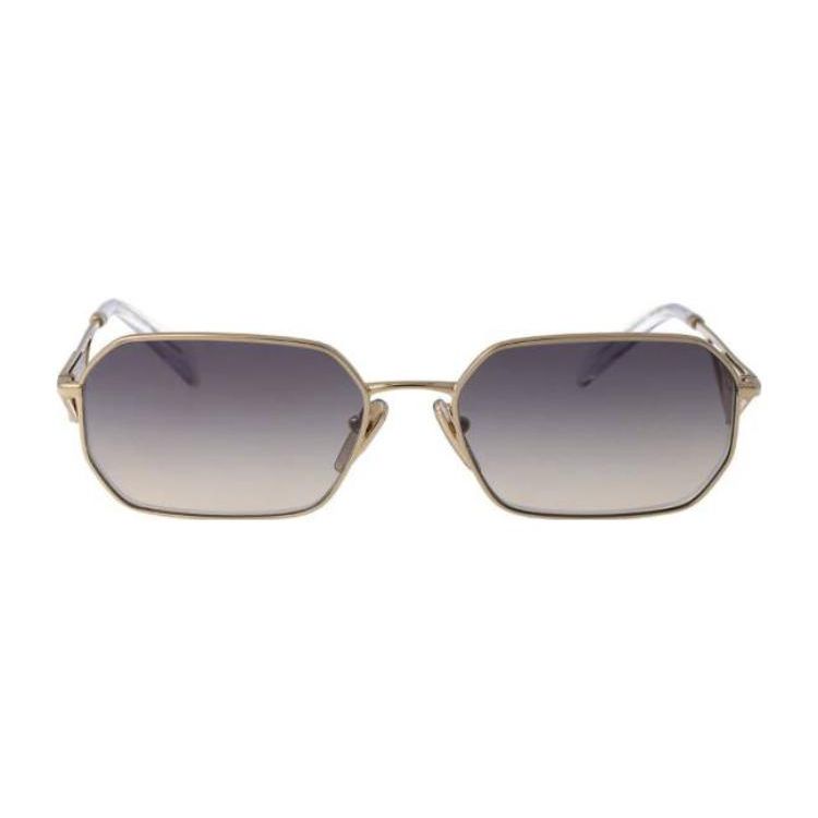 Prada Enamel Triangle Logo Irregular Sunglasses Women sunglasses Gold PRA51SZVN30C
