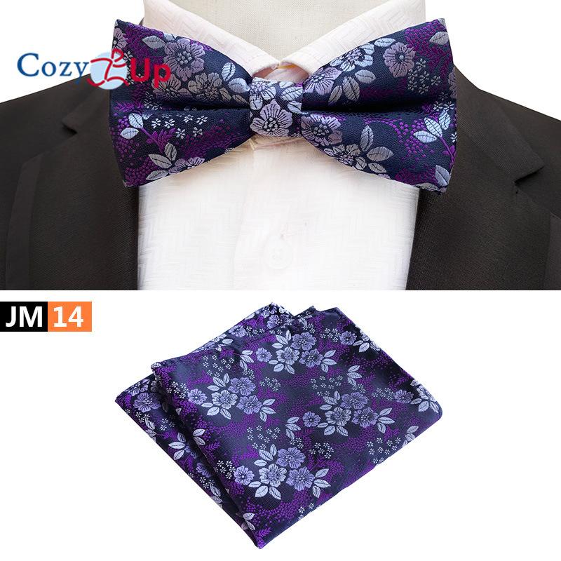 İki Parça Takım Paisley Papyon ve Cep Mendilleri