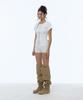 Gillaakaibeu Stud Patch Logo Dyed Crop T-Shirts_White