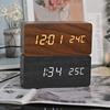 Upgraded Charging Model PVC Wood Clock Digital Electronic Clock Sleep Alarm Clock Student Alarm Clock