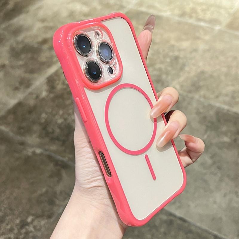 

Luxury Transparent Shockproof Armor For Magsafe Phone Case for iPhone 16 15 14 Pro Max Magnetic Clear Acrylic Hard Back Cover iPhone 14 Pro тёмно-синий