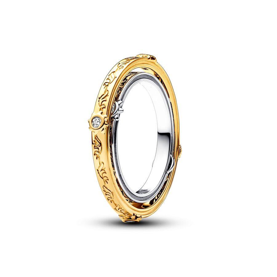 2025 Gold Plated Ring Zircon Sparkling Princess Wishbone Heart Women  Fine Jewelry