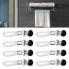 8 Pezzi Clip Appendi Strofinacci con Passante in Cotone per Casa Cucina Bagno Armadietti Appendi Strofinacci Supporti Antiruggine Bianchi