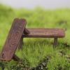 Mini Dollhouse Miniature Wooden Bench Wooden Stool Fairy Garden Miniatures Decor  Kids Gift