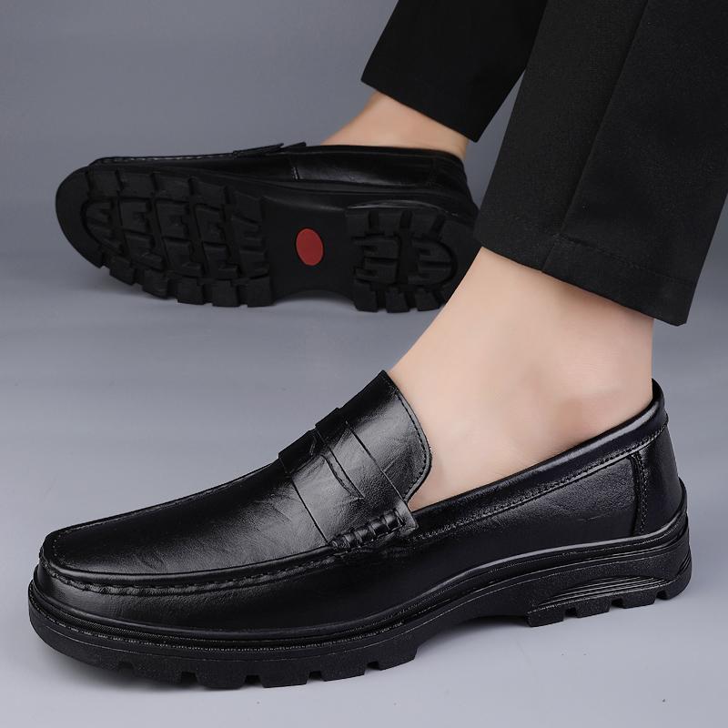 Genuine Leather Men Office Formal Shoes Luxury Brand Casual Business Shoes 2024Designer Flat Loafers Non-Slip Comfy Driving Shoe