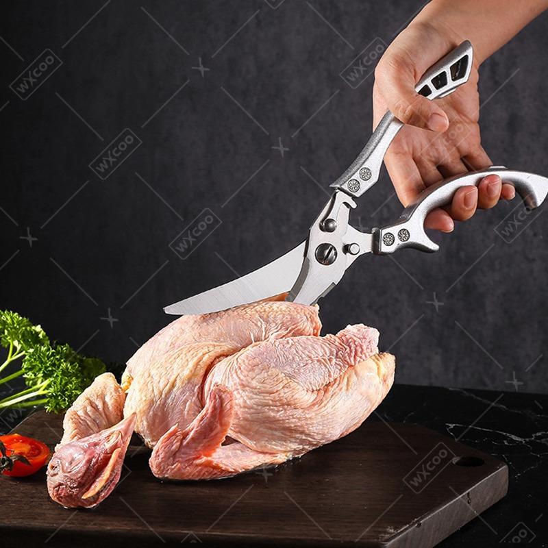 2pcS Kitchen Knife Handmade Forged Stainless Steel Boning Meat Cleaver Butcher Fruit Vegetable Chicken Bone Scissors