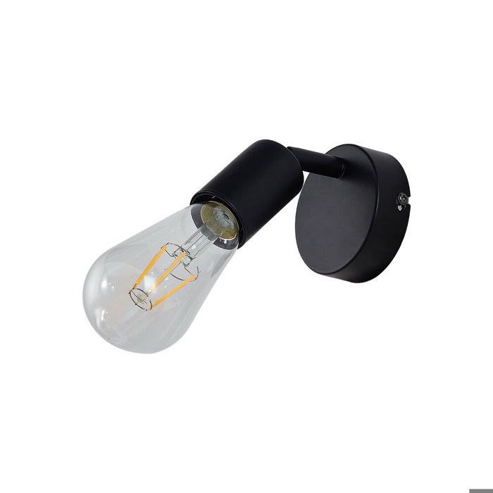 Applique murale 1xE27 23W IP20 – Métal noir