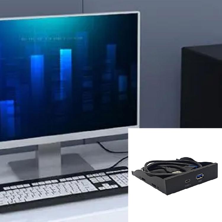 Durable USB3.0+Type C Floppy Drive Panel Long Lasting Suitable for 5.25inch Computer Chassis Hard Drive Installation