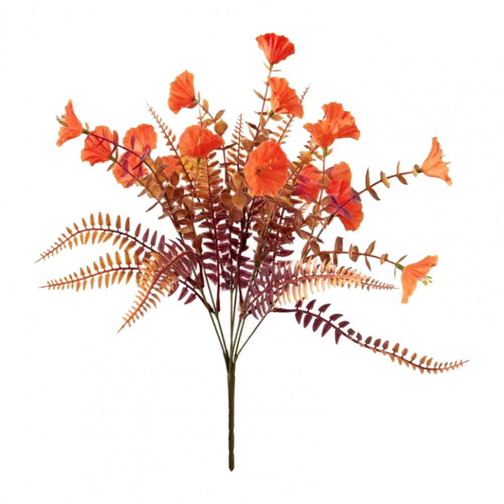 Artificial Eucalyptus Morning Glory Flowers, Fall Fake Flowers For Outdoor Planters Decorations, Reusable Silk Flowers Plants