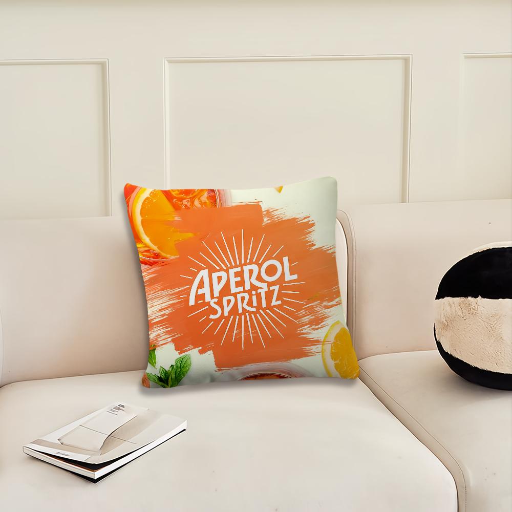 Aperol Spritz Logo Cushion Cover Cushion Room Bedroom Headboard Sofa Living Backrest Nap Time Pillow Case