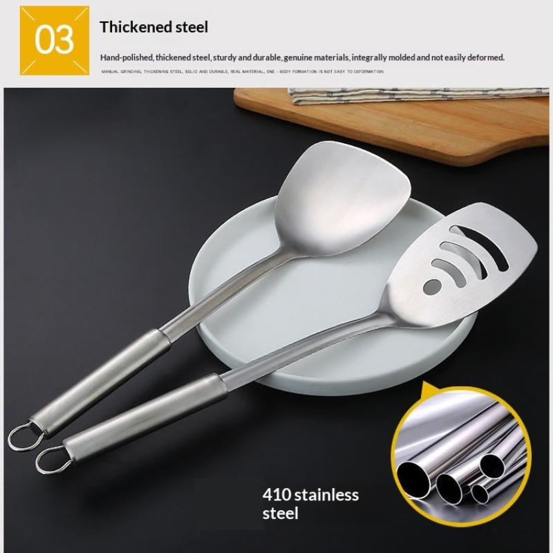 Durable Stainless Steel Frying Spatula Ladle Slotted Spoon Spatula Long Handle Kitchen Gadgets Kitchen Cooking Utensil