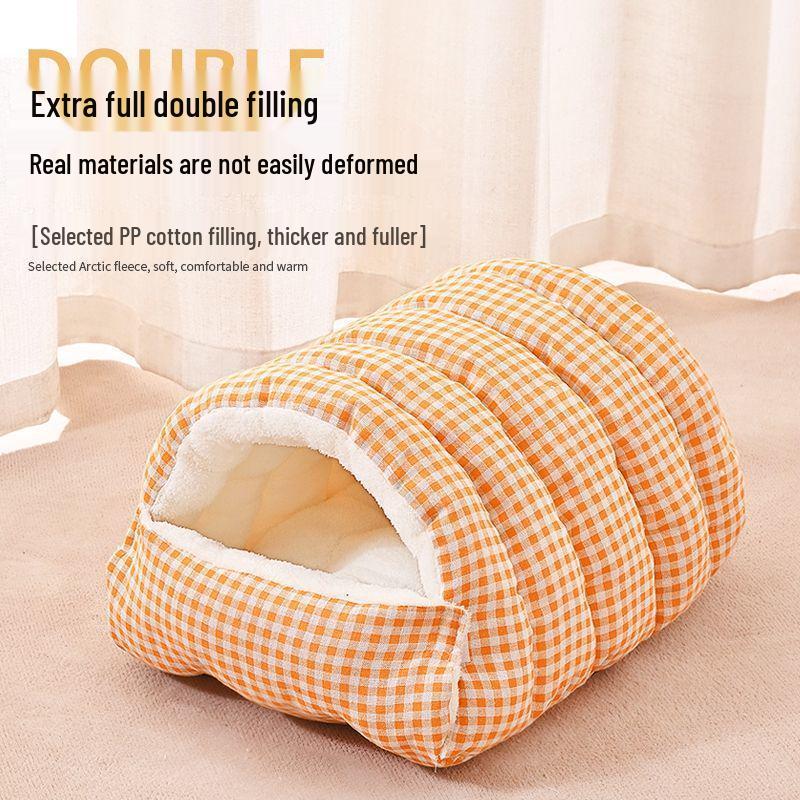 All-Season Warm Pet Nest: Enclosed, Washable Cat & Dog Bed