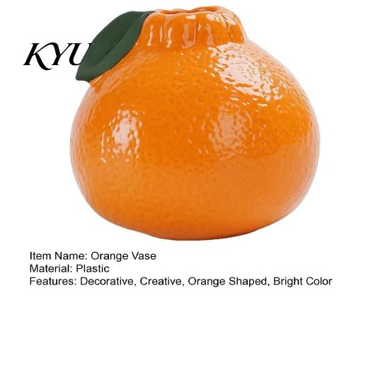 Sustainable Plastic Flower Vase Orange Shaped Vase, Decorative Hydroponics Creative Container, Small Unique Tabletop Ornament Pot for Living