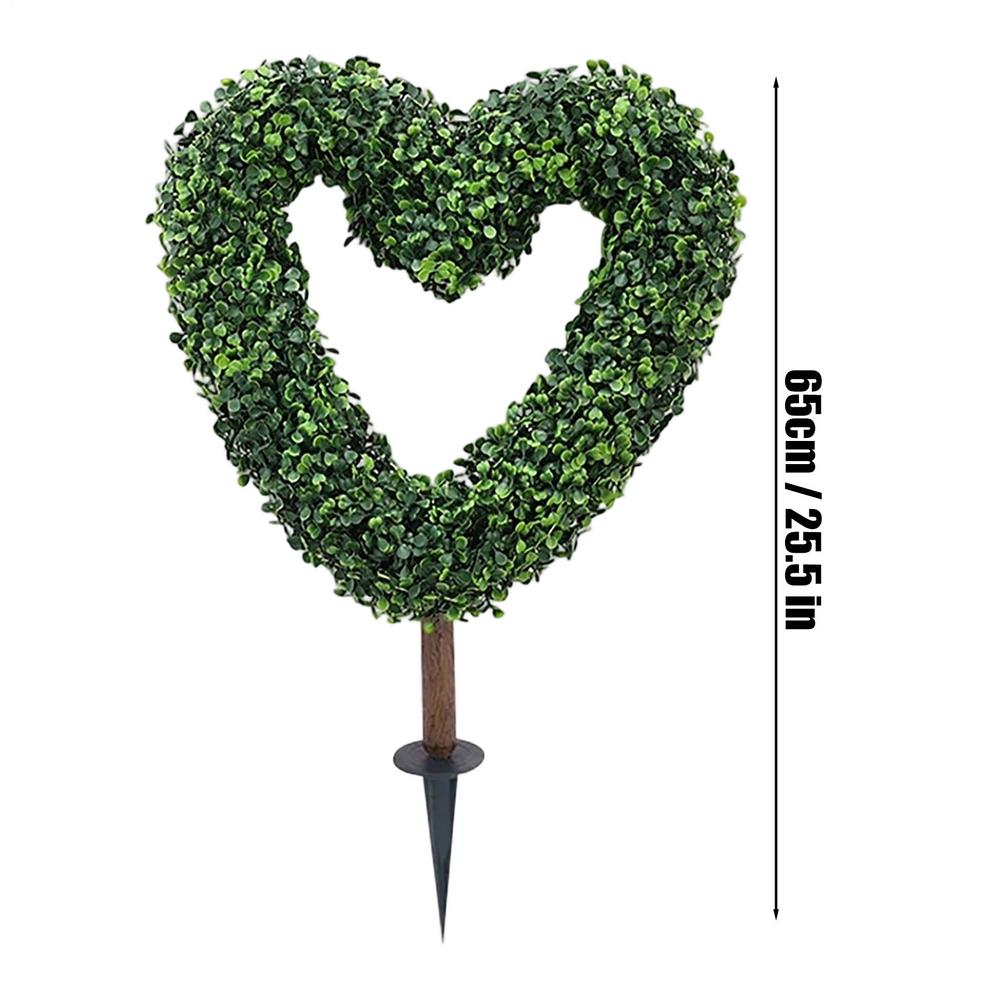 Fake Plant Heart Shaped Valentines Plant Decor Faux Plants For Outside Yard Wedding Home Farmhouse Decor Artificial Plants