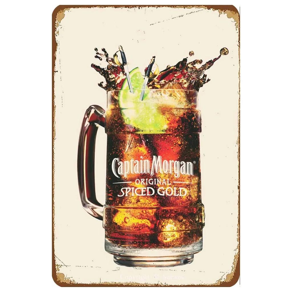 Vintage Metal Tin Sign  Captain Original Wall Decor Plaque Retro Art Poster for Man Cave Home Cafe Garden Club Bar  Iron Paintin