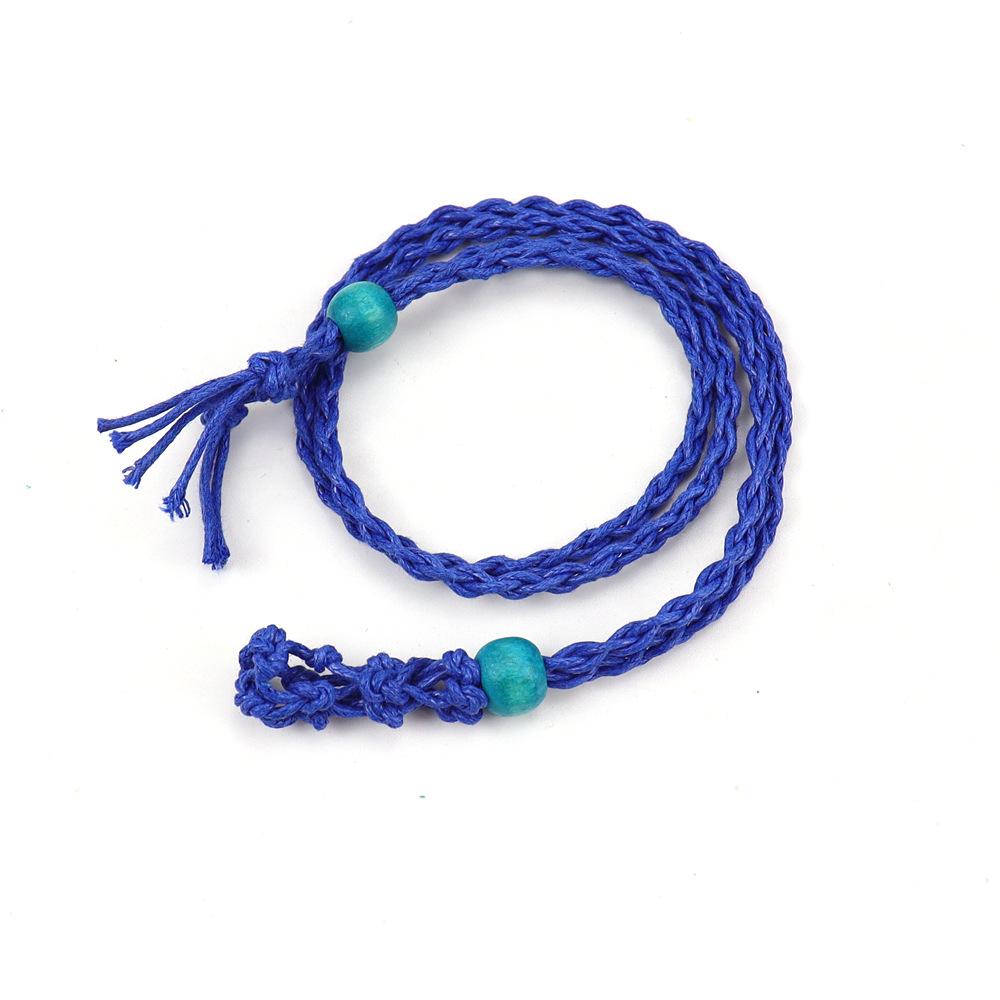 Crystal Stone Mesh Pocket Woven Necklace Pendant Adjustable Telescopic Mesh Pocket Hand Woven Mesh N719