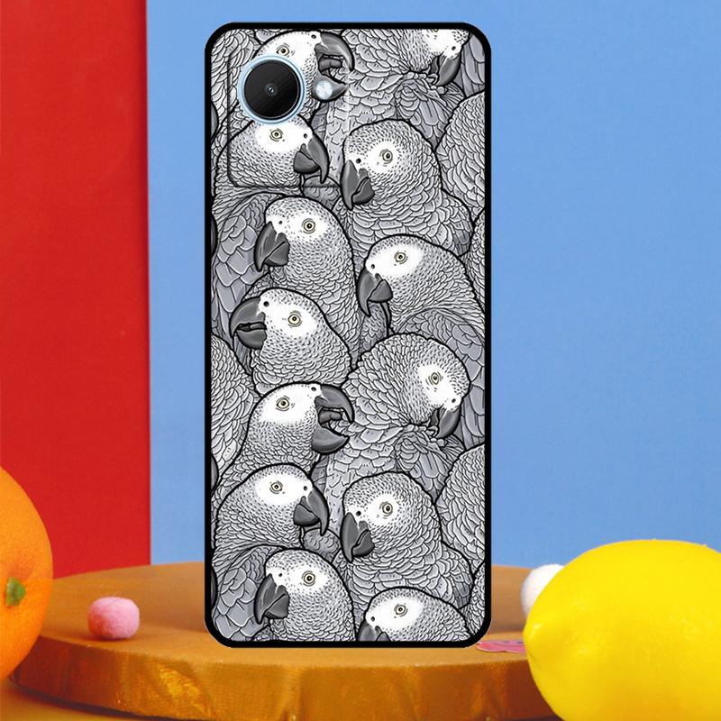 African Grey Parrot For Realme 14 Pro Plus 10 11 12 13 15 Pro C67 C65 C63 C61 C55 C53 C51 C71 C75 GT7 Pro Case