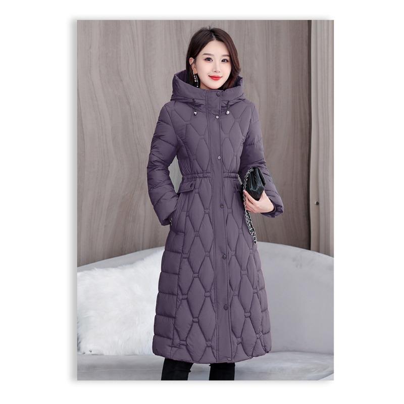 Winter Hooded Women's Cotton-padded Clothes Women's Long Knee-slim Cotton-padded Jackets Thermal Down Cotton-padded Clothes Women's Jackets