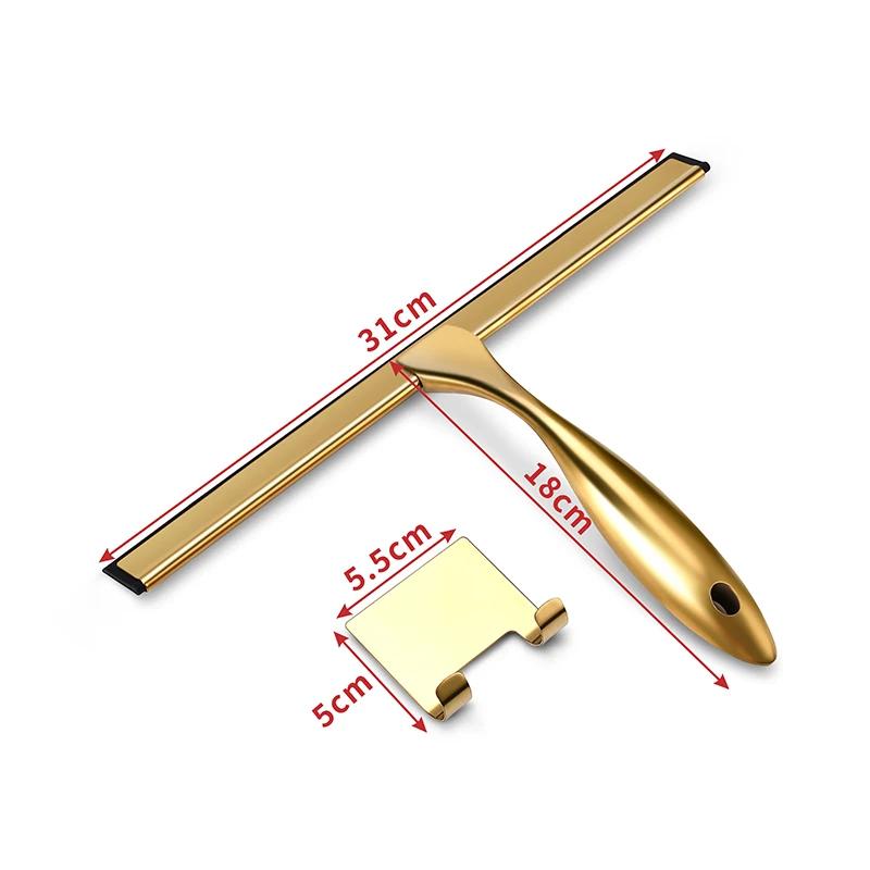 Shower Squeegee Stainless Steel Squeegee with hook Bathroom Shower Doors Mirrors Tiles Car Windows Kitchen Cleaner