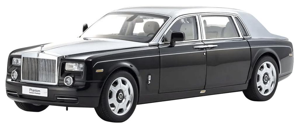 Kyosho Original 1/18 Scale Rolls-Royce Phantom EWB Black/Silver Finished Product