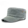 Men's Washed Cotton Flat Top Cap Cadet Army Hat Breathable Patrol Cap Casual Solid Color Sun Protection Sunshade Hat