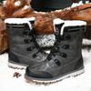 Mode Herren Winterstiefel Warme Fell High-Top Schneestiefel Herren Wasserdichte Leder Plateau Stiefel Outdoor Rutschfeste Herren Winterschuhe