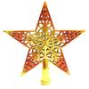 Multicolor 3D Hollowed-Out Star Christmas Tree Topper - Plastic Ornament