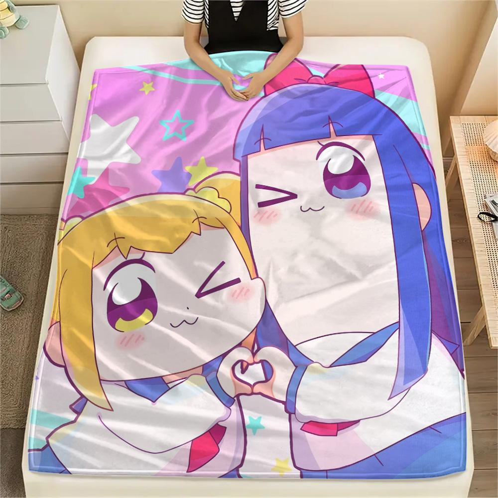 Pop Team Epic  Print Flannel Blanket, High quality Comfortable for All Seasons, Home Decor, Warmth and Comfort