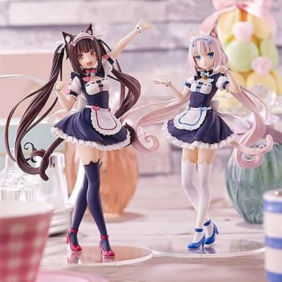 Kawaii Nekopara Chocola Vanilla Figurka Kotka Służka Postacie Anime Modele Statua Garażowa Ozdoby na Biurko Prezent Dla Fanów Anime