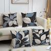 Blue Gray Leaves Cushion Cover For Pillow Printing Sofa Decoration Home Car Room Coffee Shop Office Nordic Simplicity