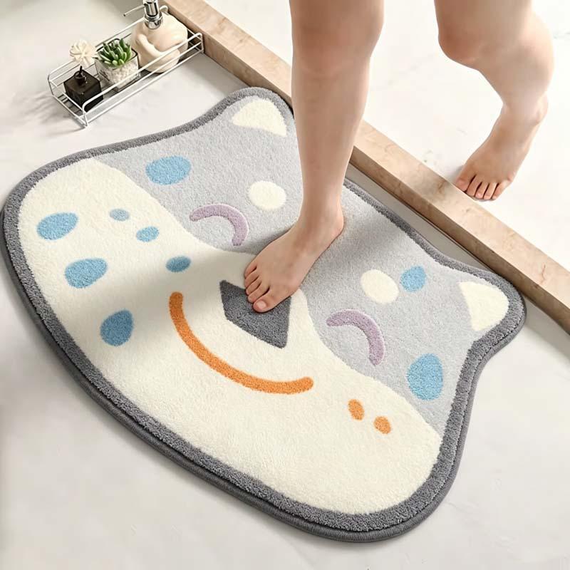 Thickened Special-Shaped Bathroom Absorbent Floor Mat Flannel Toilet Mat Shower Room Non-Slip And Dirt-Resistant Foot Mat