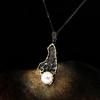 Vintage Bohemian Style Necklace Irregular Color Pattern Zircon Pearl Black Gold Series Pendant Clavicle Chain Ladies Jewelry