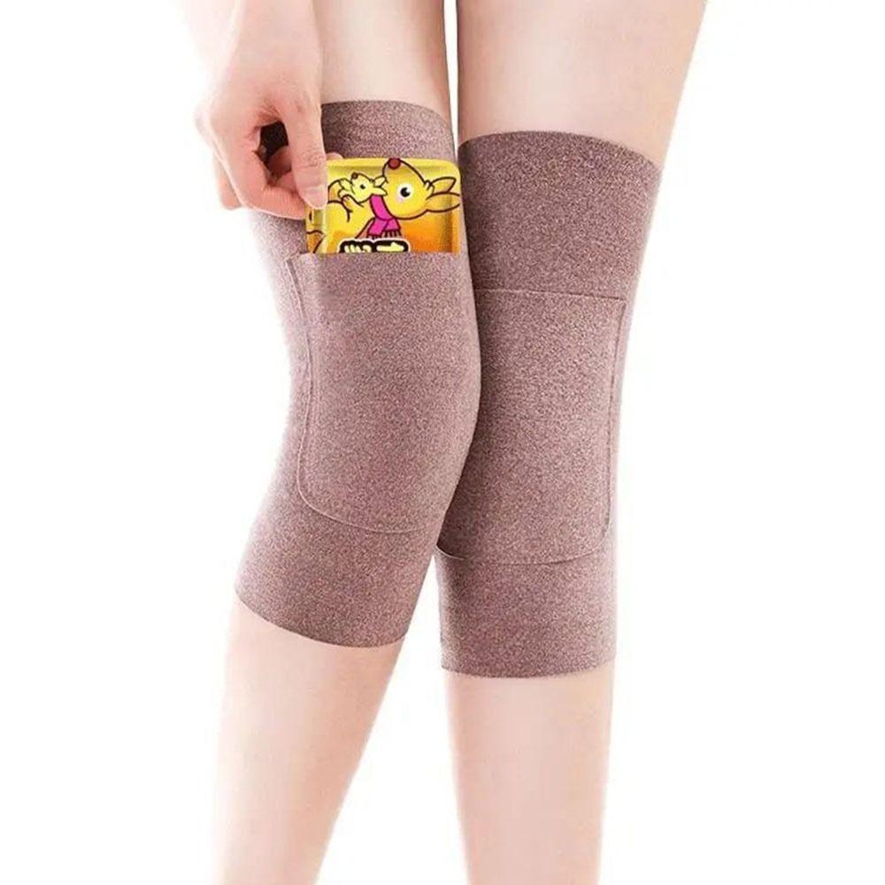 Insert Pocket Thermal Knee Warmers Non-Slip Fabric Knee Warmer Sleeves Cold Weather Wear