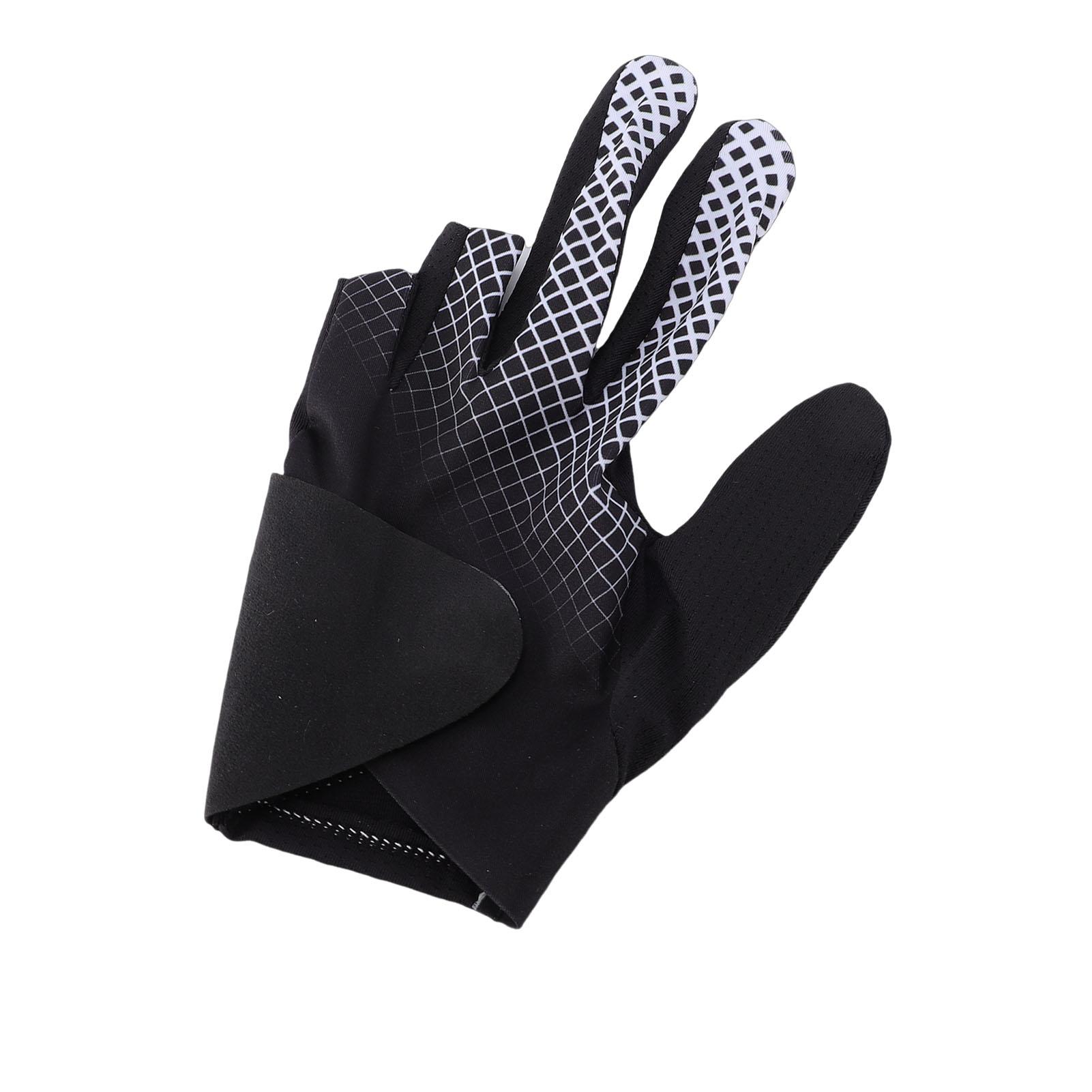 Billiards Glove Breathable Thin Magnetic Antislip 3 Fingers Pool Cue Sport Glove For Practice Tournament L
