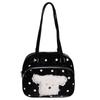 Korean version of cute polka dot shoulder bag women's 2025 new fashion cartoon puppy backpack large-capacity commuter bag