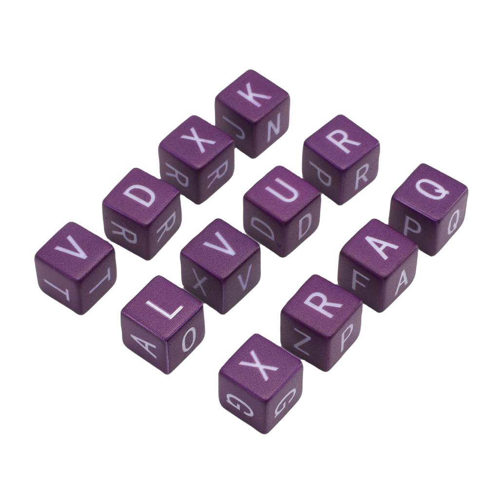 12pcs English Letter Dice Set Educational Fast Paced Strategic Play Scrambled Dice Word Game