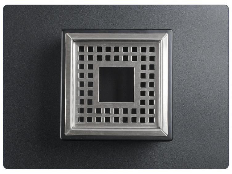 Modern Large Stainless Steel Square Ashtray with Anti-Fly Design for Cigar Rest in Living Room