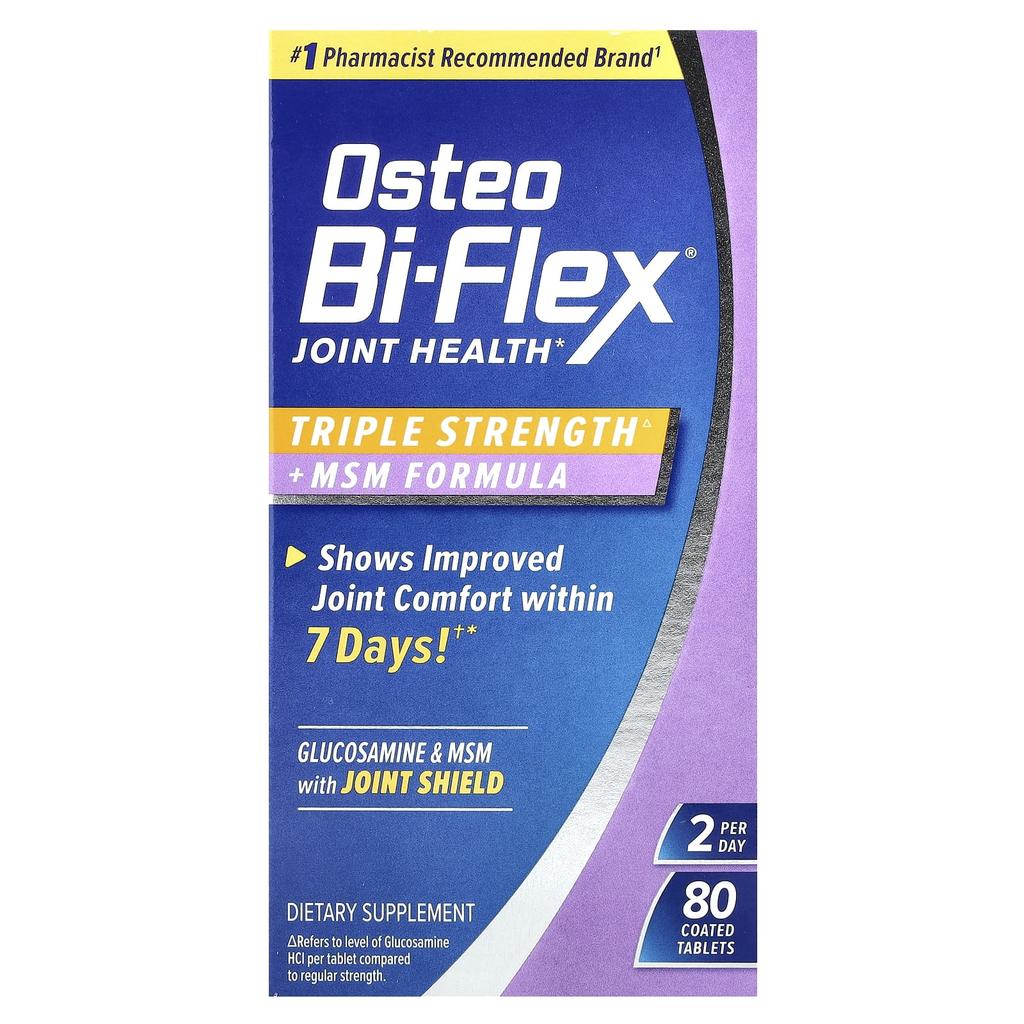Osteo Bi-Flex, Joint Health, Triple Strength + Msm Formula, 80 Coated Tablets