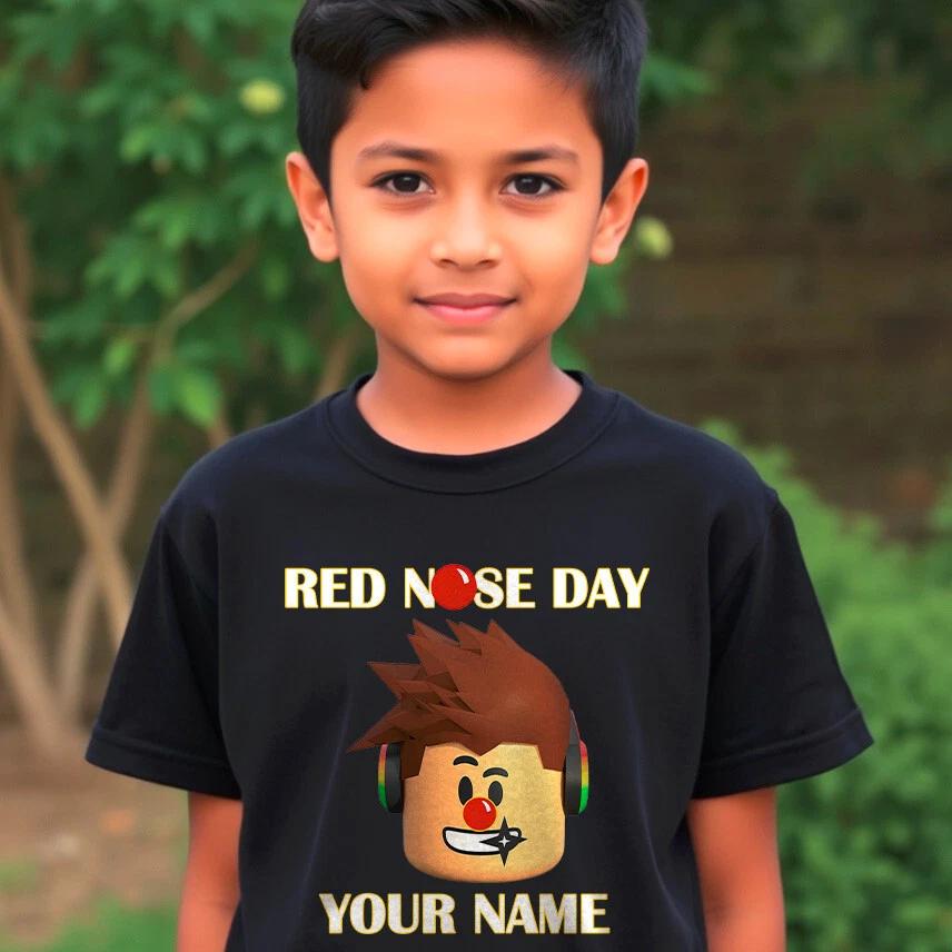 Personalised Roblox Red Nose Day T-Shirt, 2025 Adults Comic Relief Tee Top L
