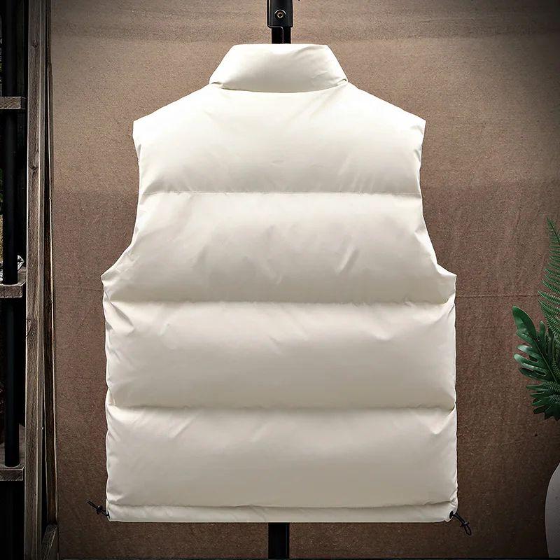 Cotton Vest Jacket Men Puffer Sleeveless Coats Mens Solid Color Jacket Winter Warm Waistcoat Outwear Windbreaker Clothing