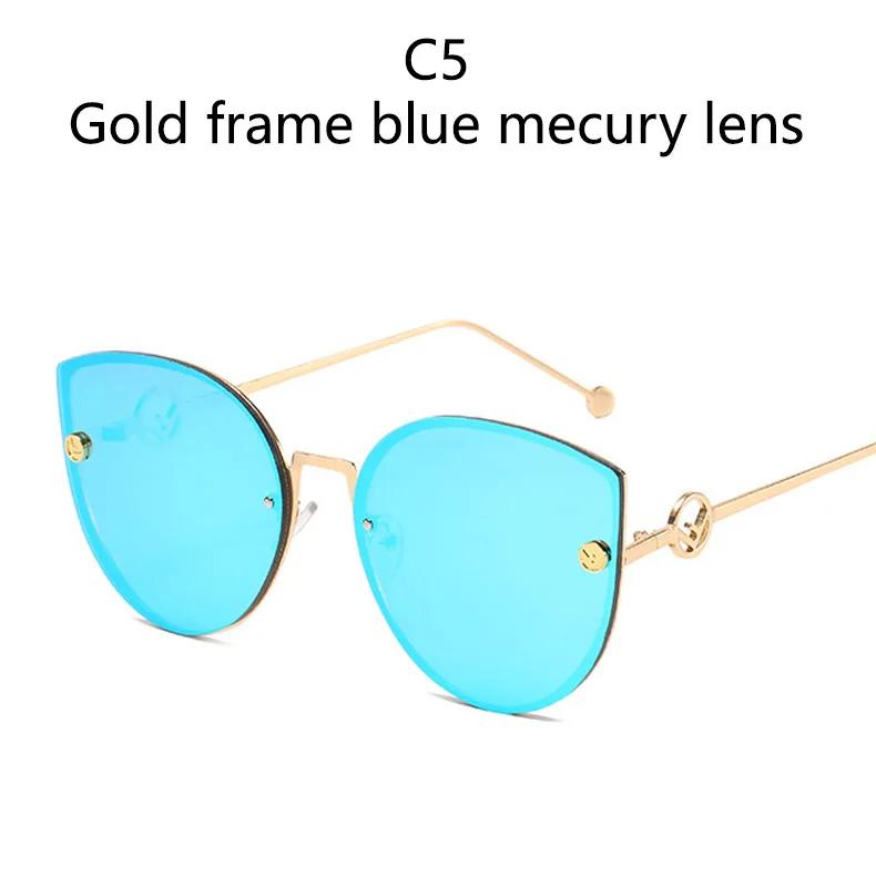 Classic Cat Eye Alloy Sunglasses Woman Brand Designer Big Frame Sun Glasses Female Vintage Metal Oculos Feminino