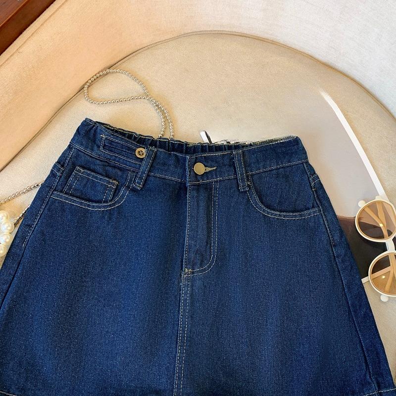 DIMANAF 2025 Neue Sommer Kurze Hosenrock Jeanshose Damen Locker Denim Haremshose Große Blaue Hose