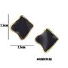 Cross Drip Oil Square Irregular Stud Earrings – Light Luxury, Unique Design, Fashionable Versatile Accessories